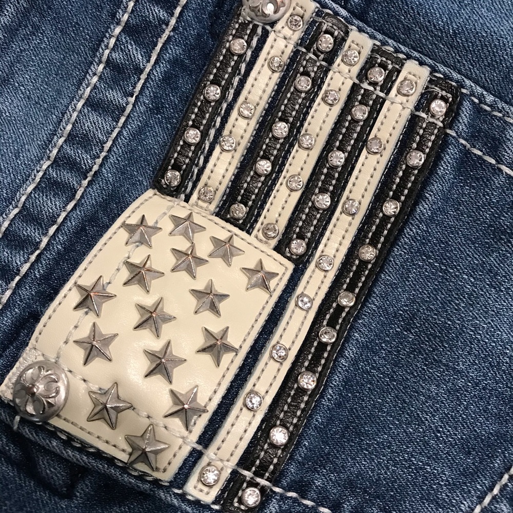 MISS ME RARE AMERICAN FLAG JEANS SIZE 27 - Picture 11 of 11